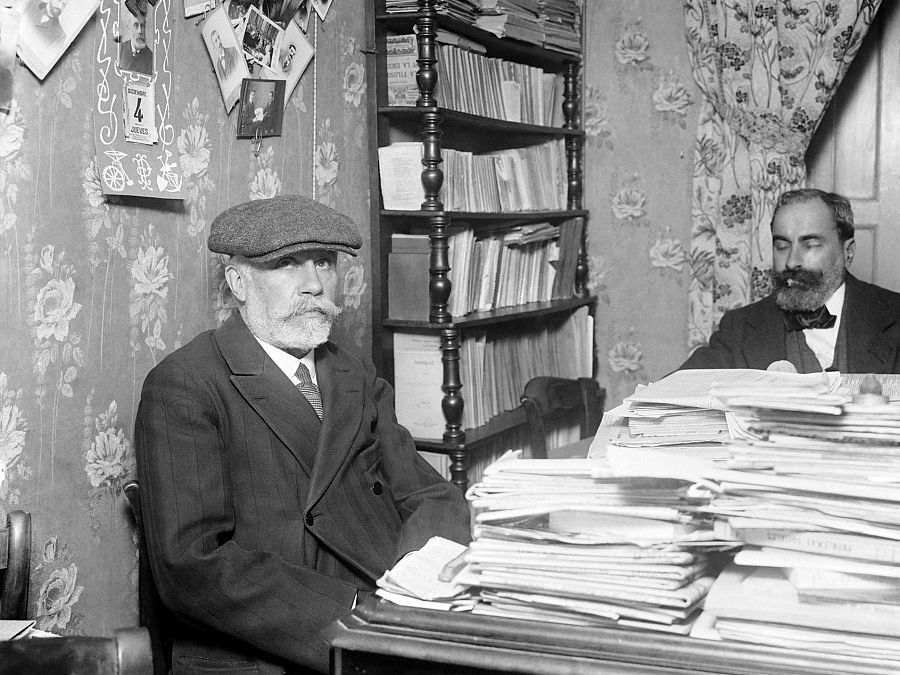 Pablo Iglesias, en su casa de la calle de Ferraz (Madrid)