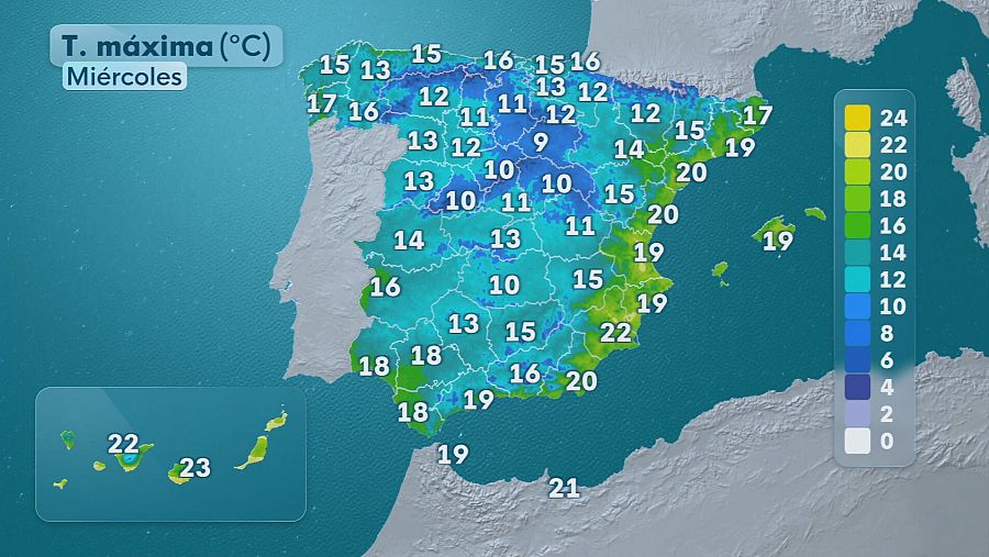 Máximas este miércoles 9 de diciembre