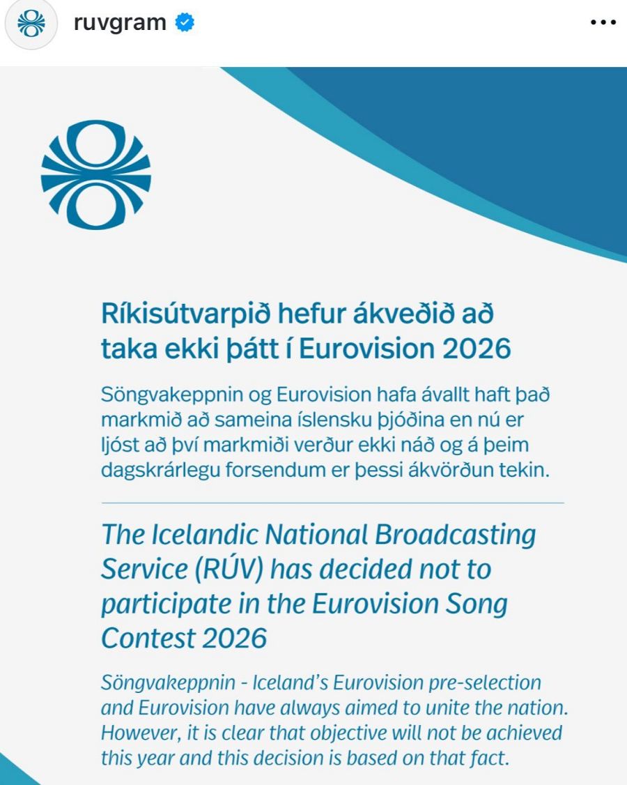 Comunicado de la televisión pública de Islandia