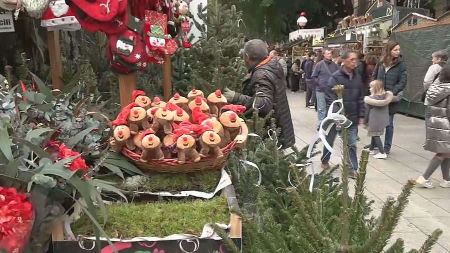 Imatge d'una de les parades de la Fira de Santa Llúcia de Barcelona