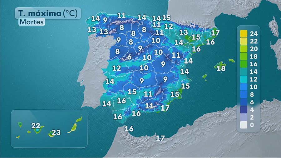 El tiempo hoy 16 de diciembre.