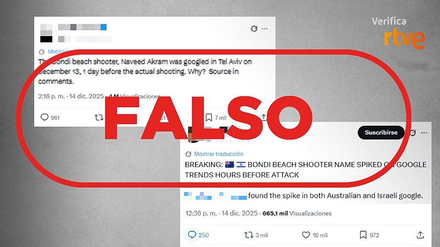 Mensajes falsos que dicen que el nombre del atacante se buscó en Google antes del atentado