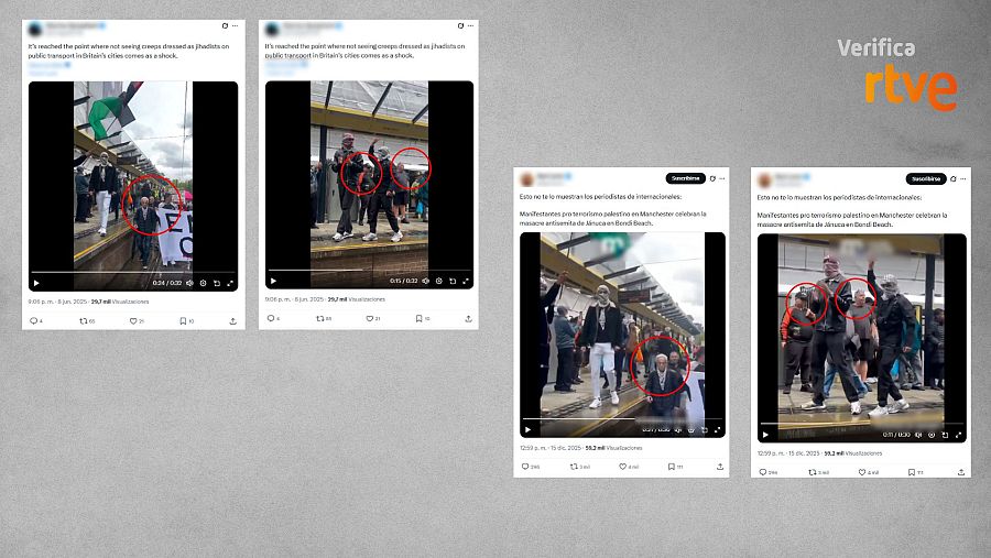 Coincidencias que demuestran que la manifestación que presentan como actual tuvo lugar en junio