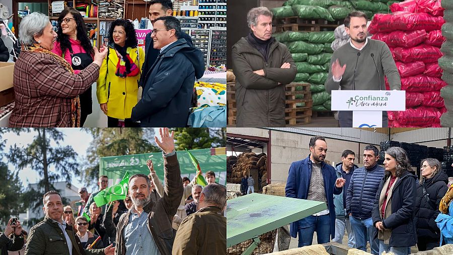 Elecciones Extremadura 2025: Los candidatos, en los actos electorales programados para este martes.