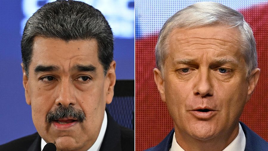 El presidente de Venezuela, Nicolas Maduro, y el mandatario electo de Chile, José Antonio Kast
