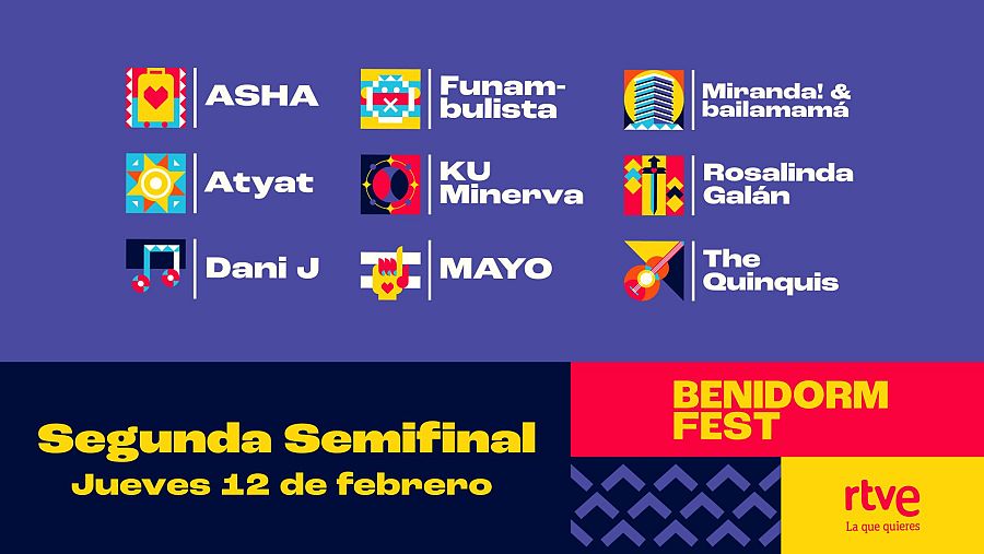 Listado de artistas en la segunda semifinal del Benidorm Fest 2026.