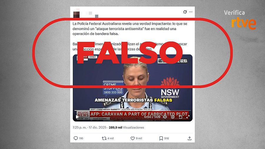 Mensaje que difunde un vídeo de marzo de 2025 como si guardase relación con este atentado