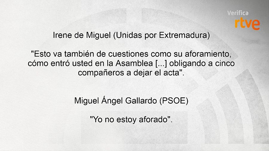 Candidatos de Unidas por Extremadura y PSOE sobre el aforamiento de Gallardo