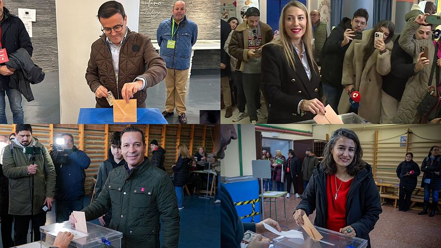Los principales candidatos votan en las elecciones de Extremadura
