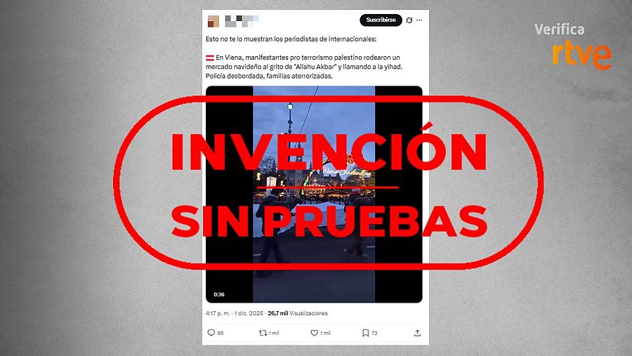 Mensaje que afirma sin pruebas que en esta manifestación “llamaron a la yihad”