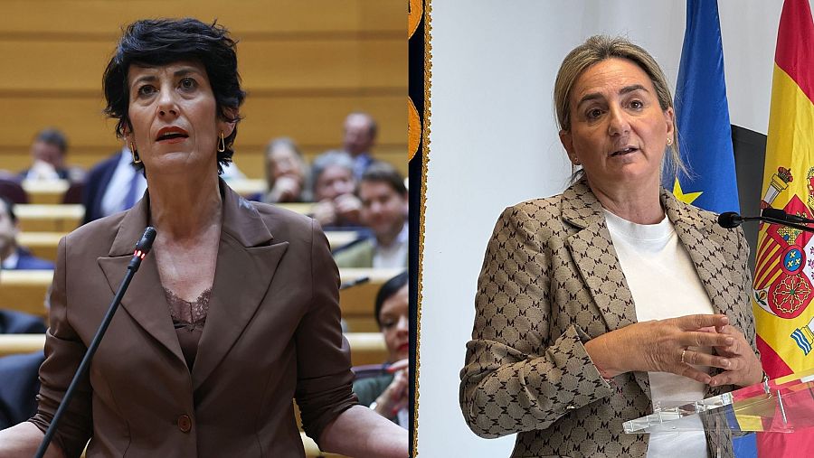La nueva portavoz del Gobierno, Elma Saiz, y la nueva ministra de Educación, Milagros Tolón, respectivamente