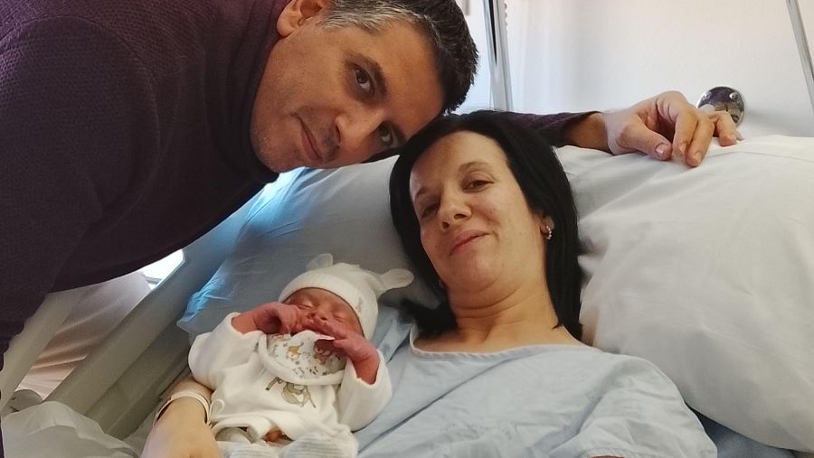 El Marcos Galindo Domínguez, nascut a les 8.28 hores a l'Hospital de Tarragona, amb la seva família veïna de la ciutat.