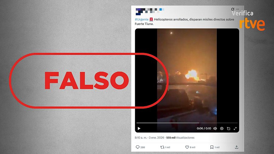 Imagen del mensaje que difunde la falsa idea de que el vídeo se registra en Venezuela