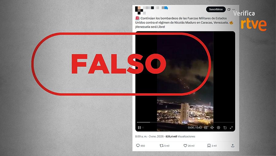 Mensaje que difunde un vídeo de Israel como si fuera Caracas