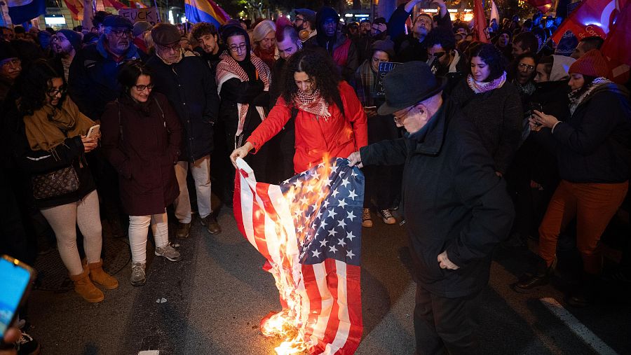Manifestación contra la intevención de EE.UU. en Venezuela