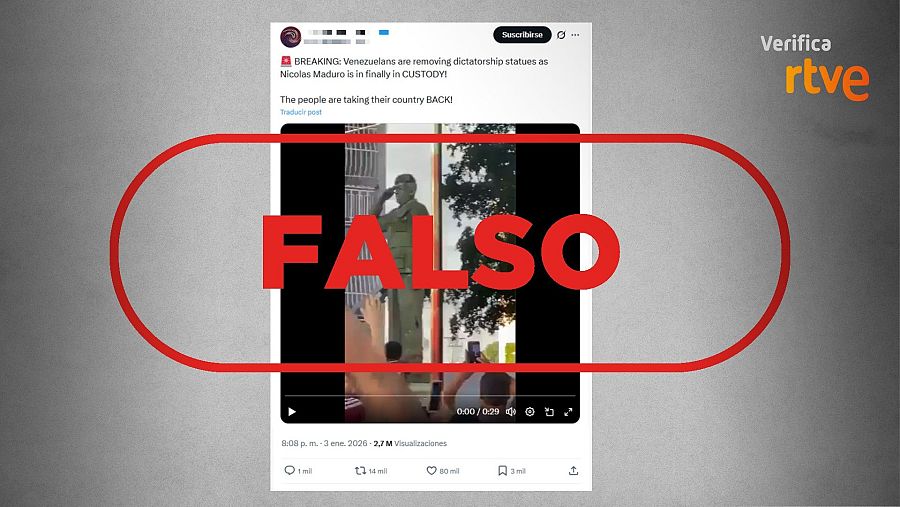 Mensaje que difunde un vídeo de 2024 como si fuese actual