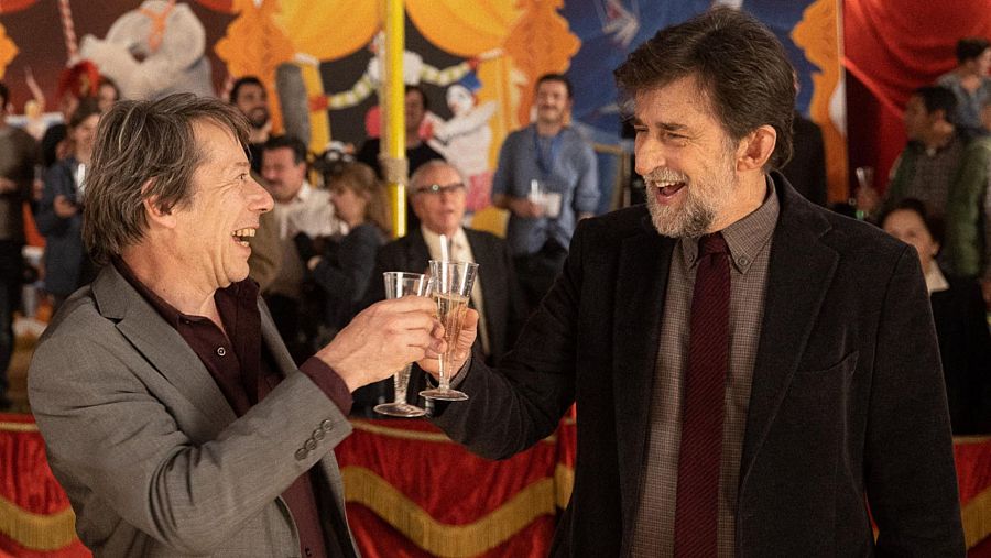 Giovanni con su productor Pierre el día de rodaje de la primera escena de la película.