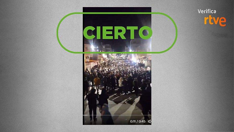 Vídeo que muestra una protesta el 6 de enero en la ciudad iraní de Abdanan