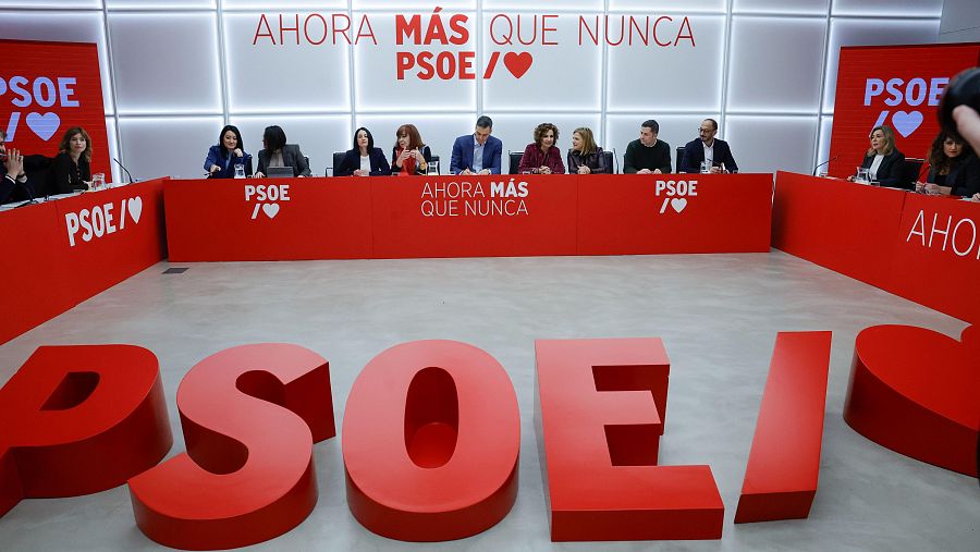 El presidente del Gobierno y secretario general del PSOE, Pedro Sánchez, preside la reunión de la Comisión Ejecutiva Federal del partido