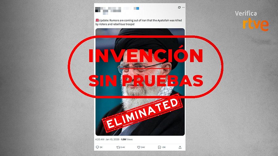 Mensaje que afirma sin pruebas que el ayatolá Alí Jamenei ha sido asesinado