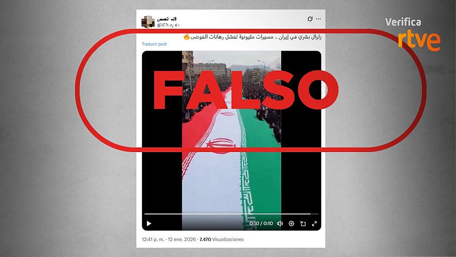 Mensaje de X que difunde un vídeo de IA como si fuera real