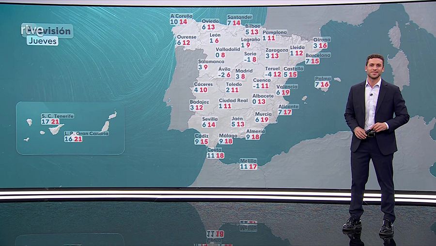 Previsión del tiempo para el jueves 15 de enero