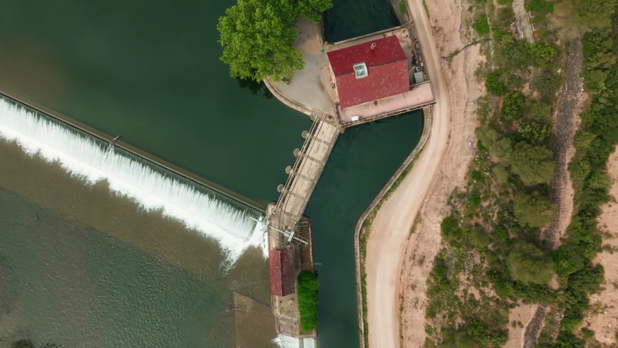 Vista aèria del Canal d'Urgell.