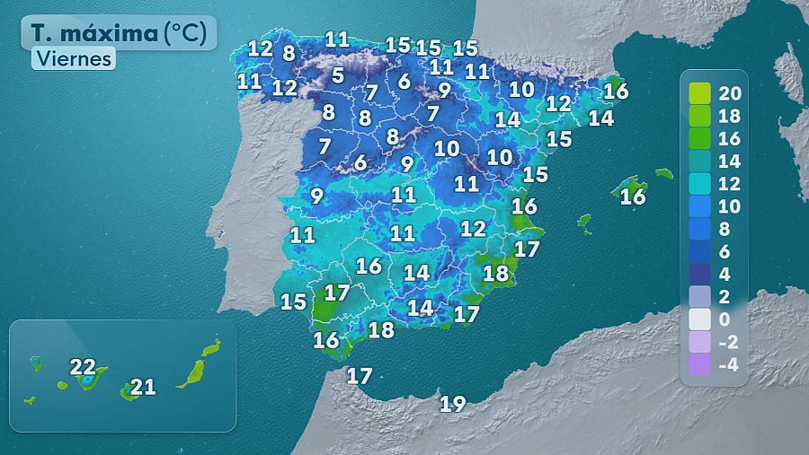 Temperaturas máximas para este viernes 16 de enero