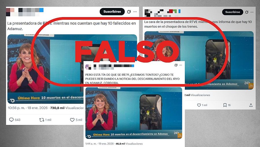 Mensajes que difunden una captura descontextualizada de la emisión del especial sobre el accidente de RTVE