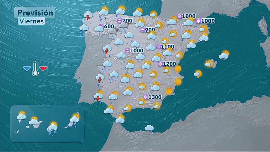 Una masa de aire polar hará descender la cota de nieve este viernes 23 de enero.