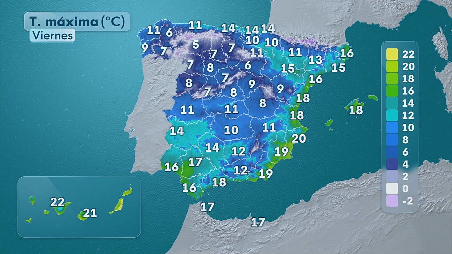 El tiempo de este viernes 23 de enero.