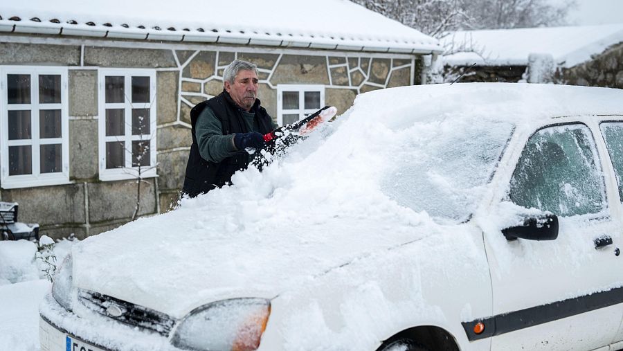 Nieve en A Mezquita (Ourense)
