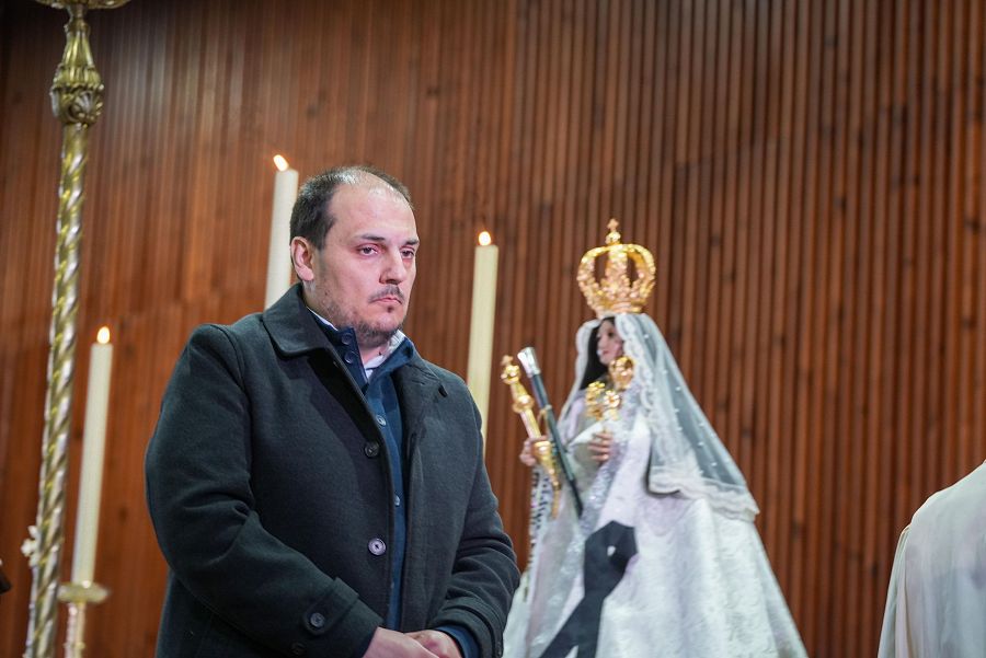 El alcalde de Adamuz, Rafael Moreno, participa en a la misa funeral en memoria de las víctimas del accidente ferroviario de Adamuz