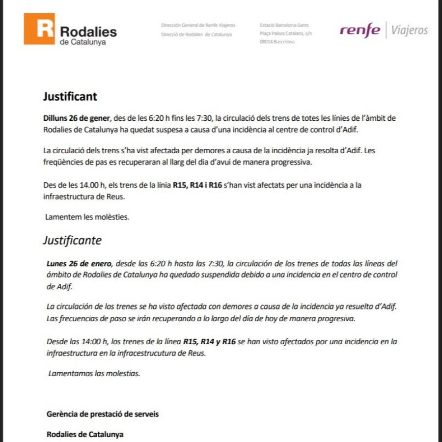 ¿Nos pueden despedir por llegar tarde al trabajo por culpa de las incidencias en Rodalies?