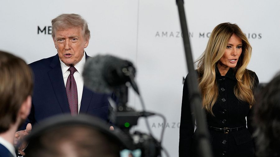Donald Trump y Melania Trump en el estreno de 'Melania'