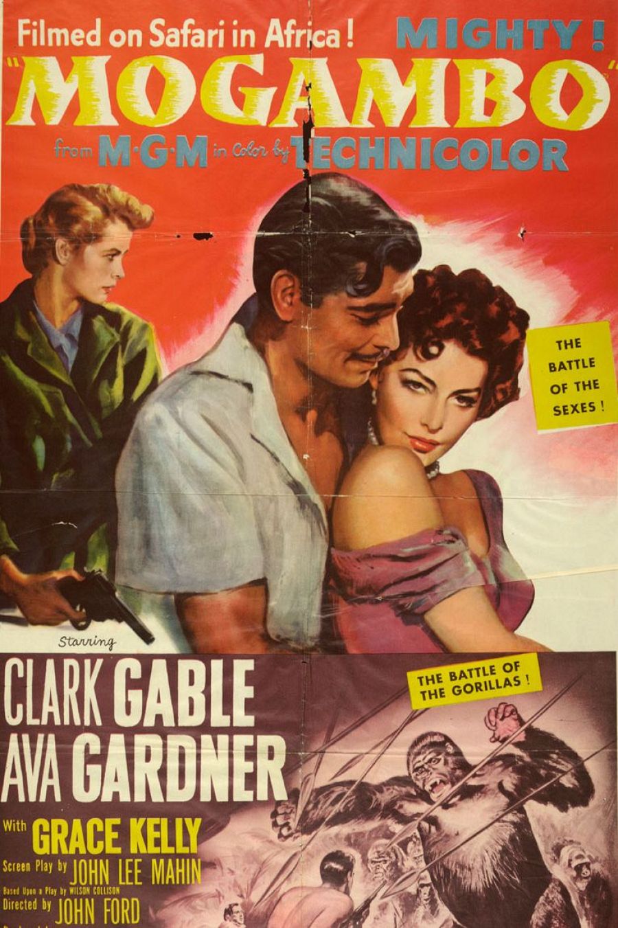 Clark Gable, Grace Kelly y Ava Gardner protagonizan Mogambo, dirigida por John Ford