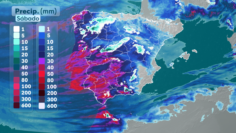 Precipitaciones domingo 8 de febrero de 2026.