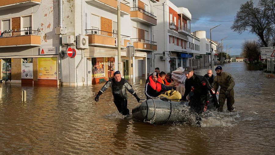 Inundaciones en Alcácer do Sal, en el sur de Portugal