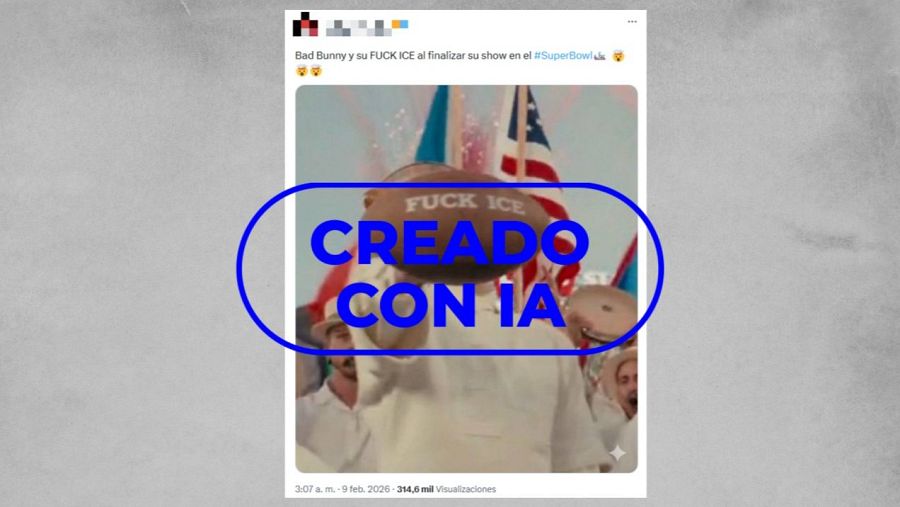 Mensaje que difunde una foto creada con IA como si fuera real