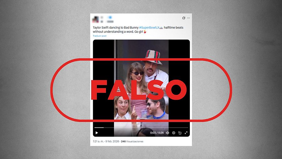 Mensaje de X que difunde como actual un vídeo de Taylor Swift de 2024