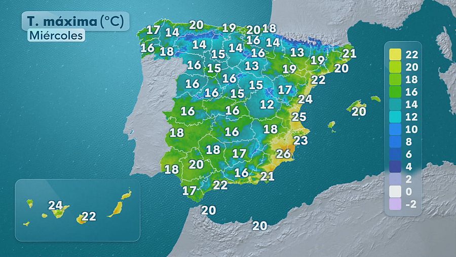 Previsión de temperaturas para el 11 de febrero