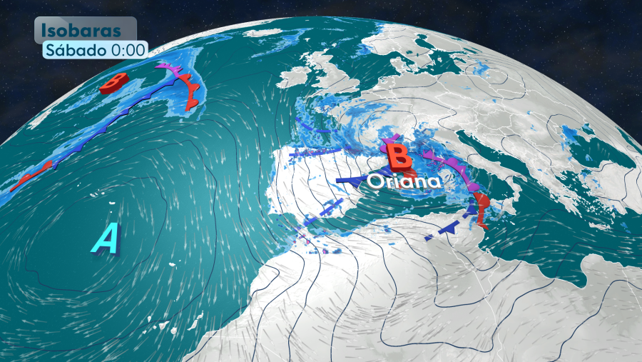 El tiempo: isobaras del 14 de febrero