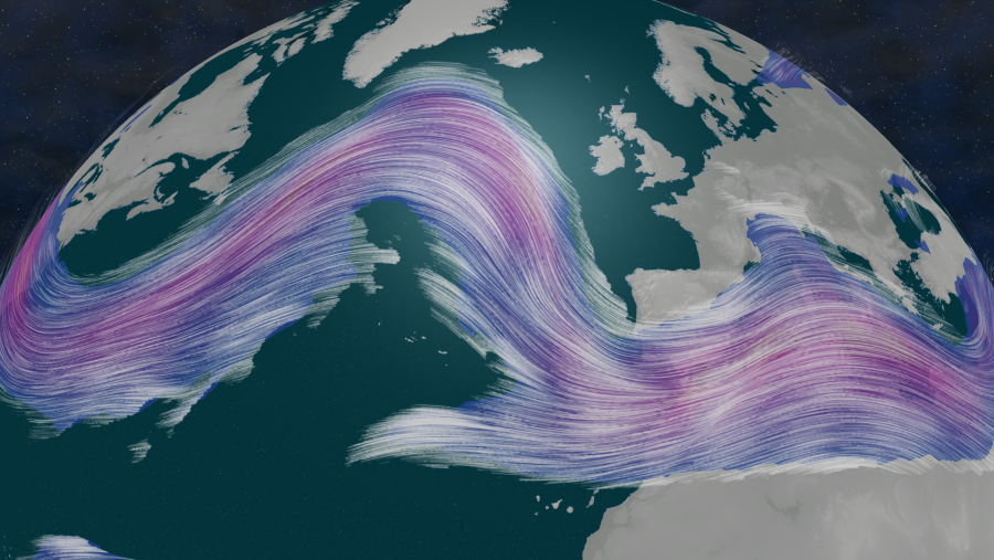 Corriente en chorro cirulando más al sur de lo que es habitual