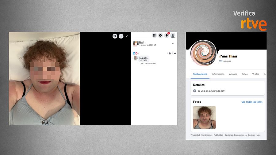 Perfil de Facebook del que proviene la instantánea descontextualizada