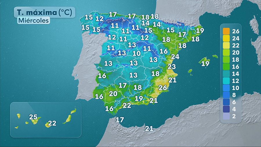 El tiempo hoy, 18 de febrero.