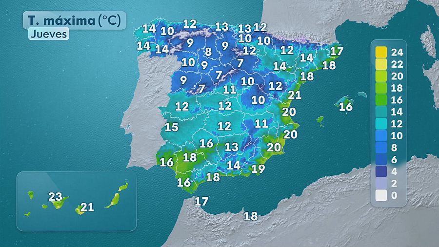 Máximas este jueves