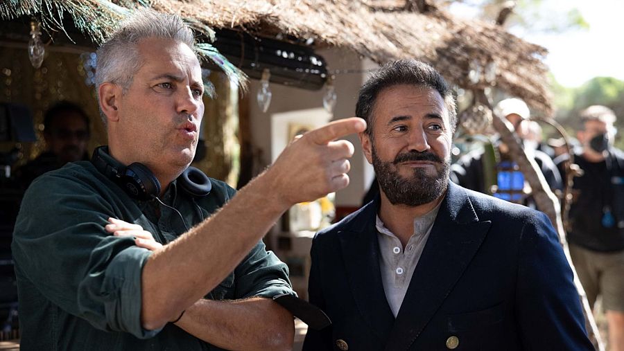 David Pujol y José García en el rodaje de 'Esperando a Dalí'.