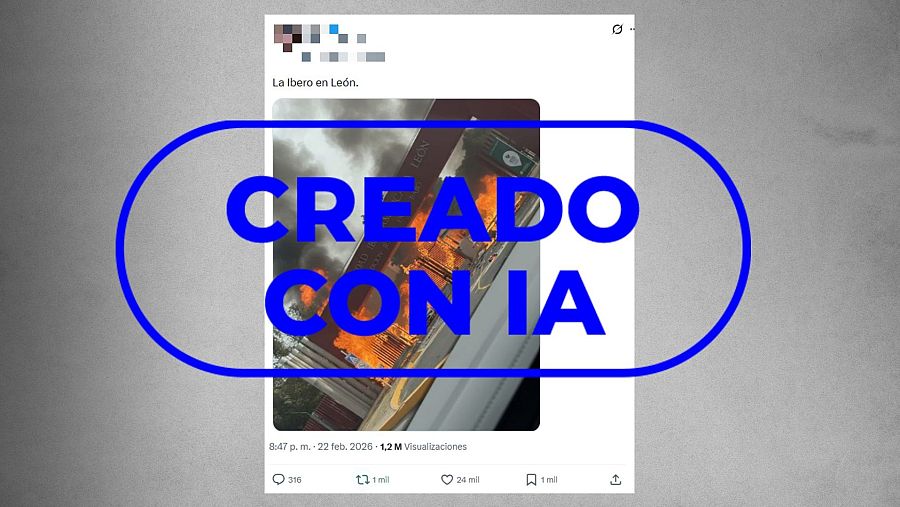 Imagen generada con IA de la Universidad de León en llamas