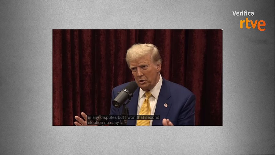 Donald Trump en la entrevista del 26 de octubre de 2024 en la que difundió el bulo del fraude electoral de 2020