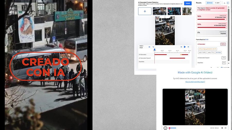 Vídeo falso de unos presos en la cárcel de Evin creado con inteligencia artificial
